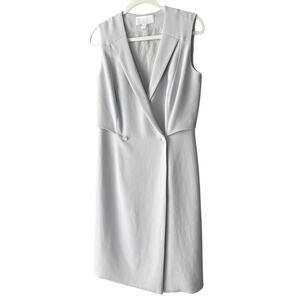 0175 BOSS Hugo Boss Light Gray Sleeveless Blazer Dress US 8